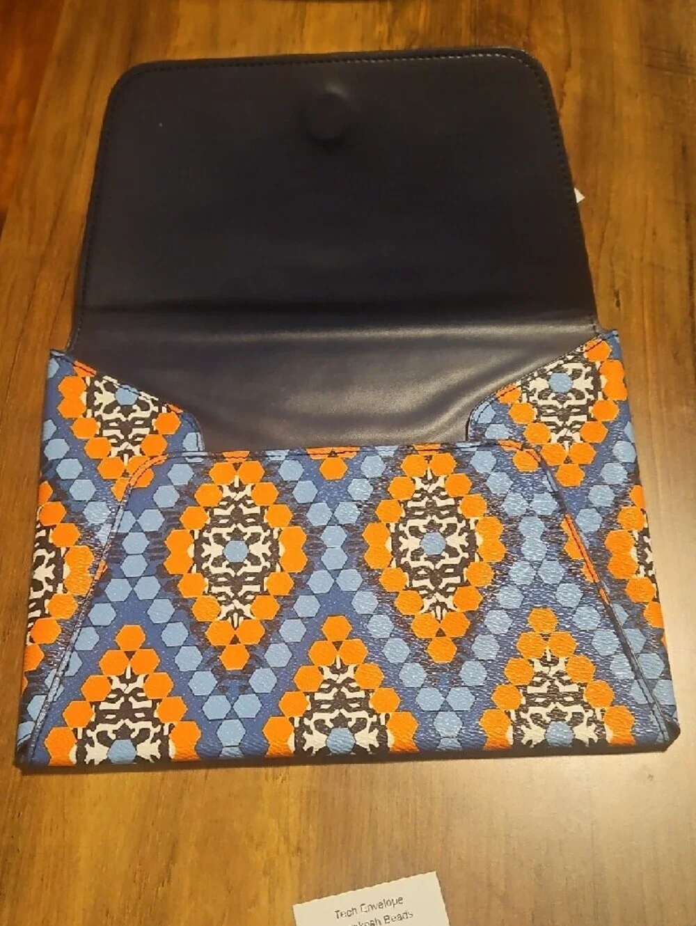 Vera Bradley Blue and Orange Geometric Envelope Clutch